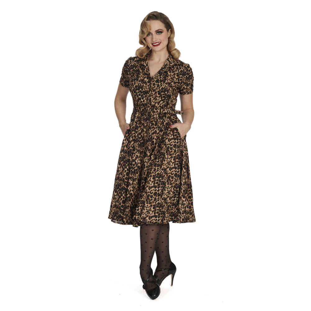 Banned - Cheetah Girl Robe évasée - Marron